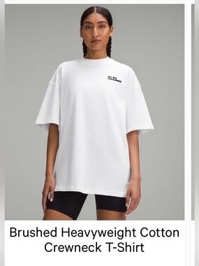 lululemon athletica White Brushed Heavyweight Cotton Crewneck T-Shirt